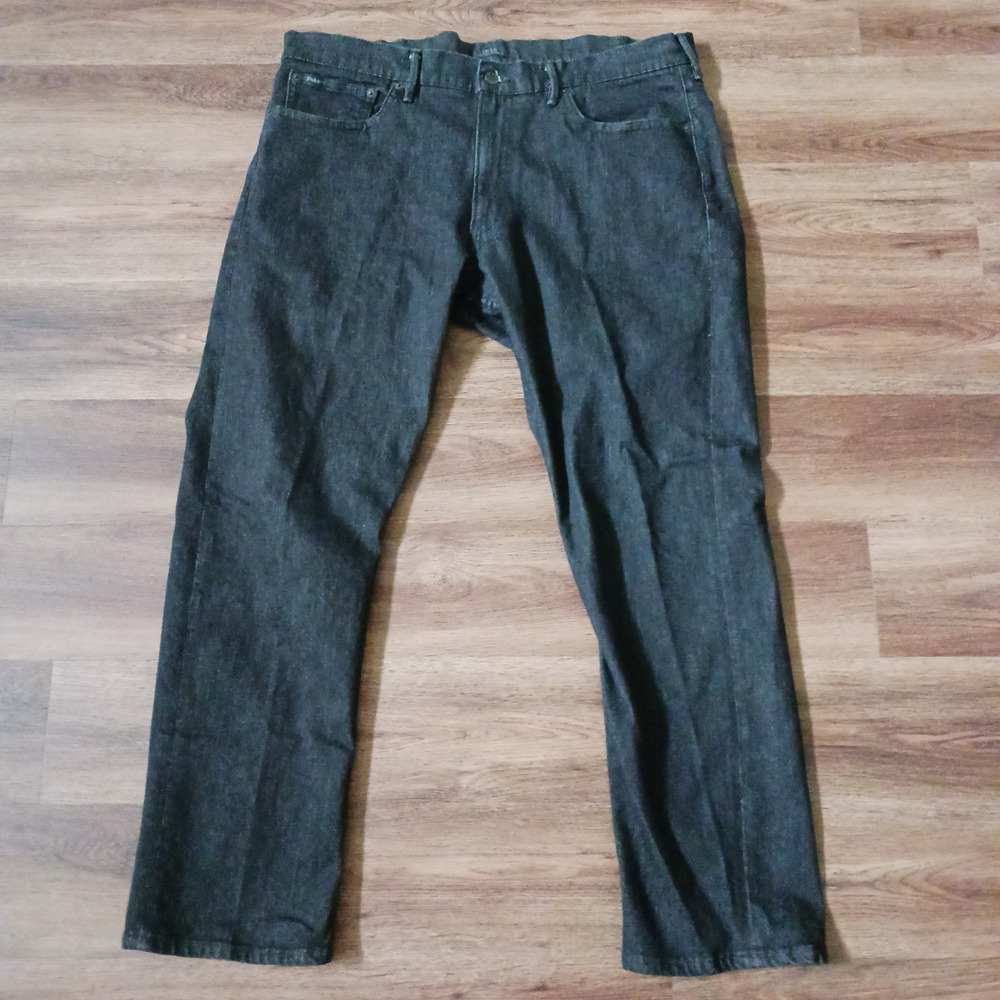 Polo Ralph Lauren Prospect Straight Black Jeans Mens 40x32 Dark Wash Denim - Picture 2 of 9